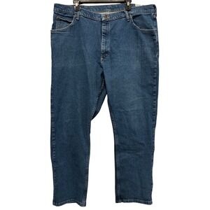 Wrangler Mens Straight Leg Jeans Medium Wash Blue Denim 40x31 High Rise Classic